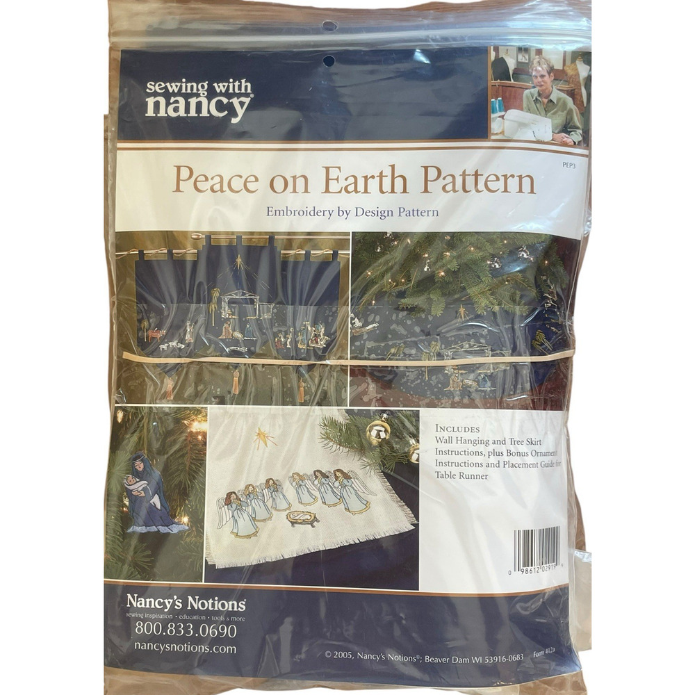 SEWING WITH NANCY Peach On‎ Earth Embroidery Pattern By Design Pattern Kit